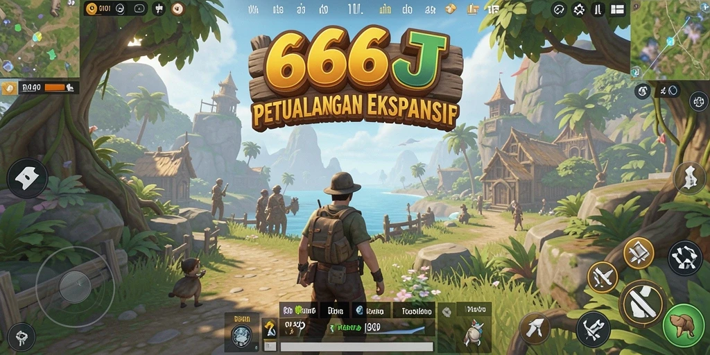 Tangkapan layar 666J menampilkan eksplorasi dunia terbuka yang mendalam.