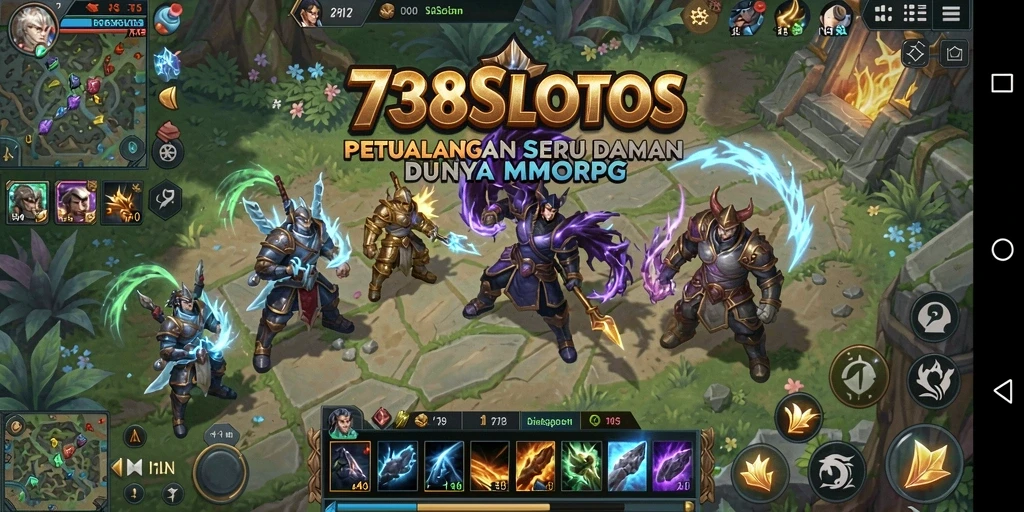 Screenshot utama gameplay <strong>738SLOTS</strong> yang menunjukkan aksi seru dalam permainan MMORPG.