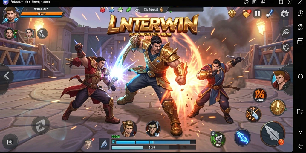 Gameplay LNTERWIN menampilkan pertarungan yang intens dan karakter yang dinamis.