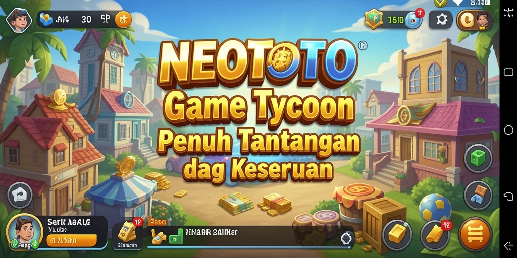Tampilan gameplay seru dalam NEOTOTO yang menantang strategi bisnis.