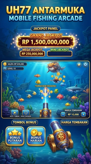 Tampilan utama aplikasi uh77 yang menarik.